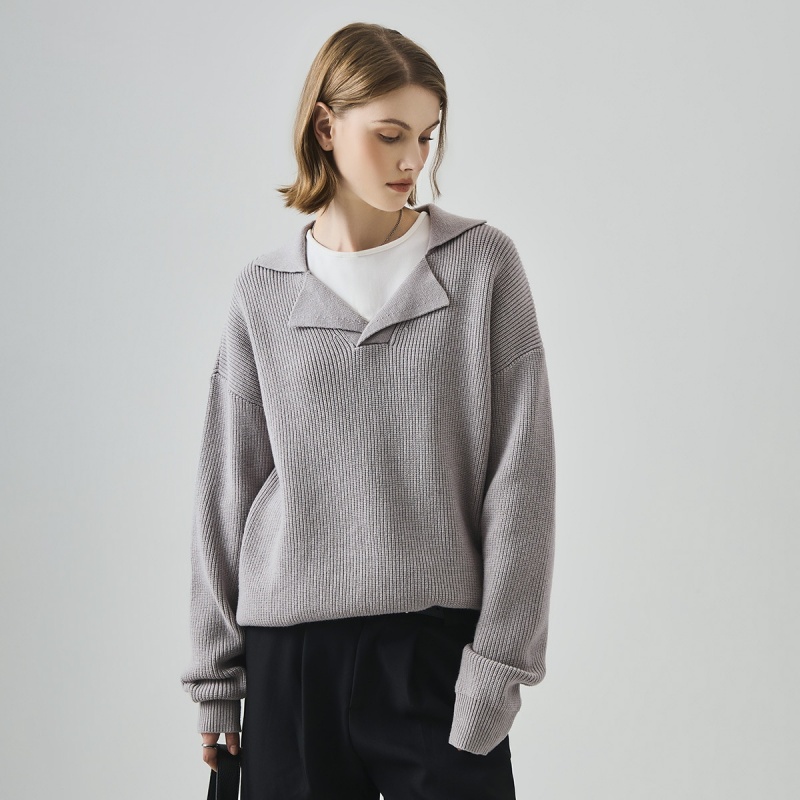 V-neck ladies sweater factory (2)